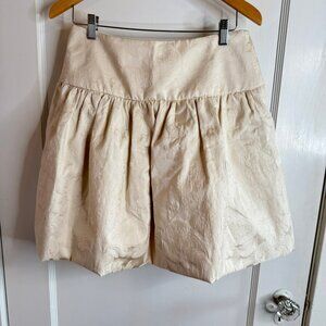 Short Ivory Bubble Skirt sz L Handmade OOAK